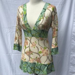 Belted Patterned Knit Tunic